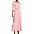 thumbnail image 1 of Cavosen Casual Dresses for Women Bodycon One Shoulder Evening Gowns with Belt Maxi Cocktail Elegant Dress, 1 of 6
