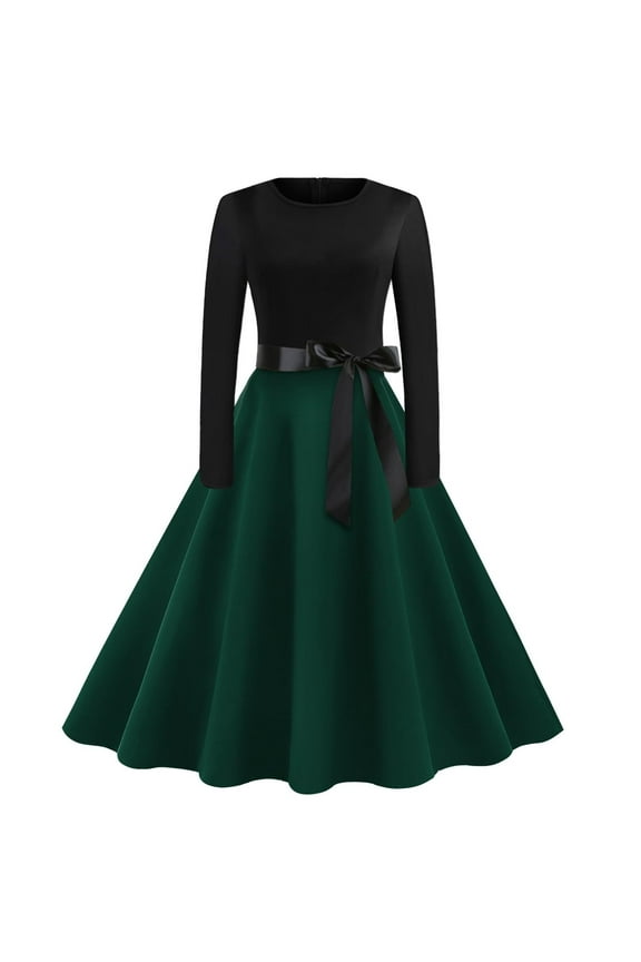 Casual Dresses for Women Crew Neck Bodycon Maxi Evening Gowns Long Sleeve Wedding Guest Elegant Dress