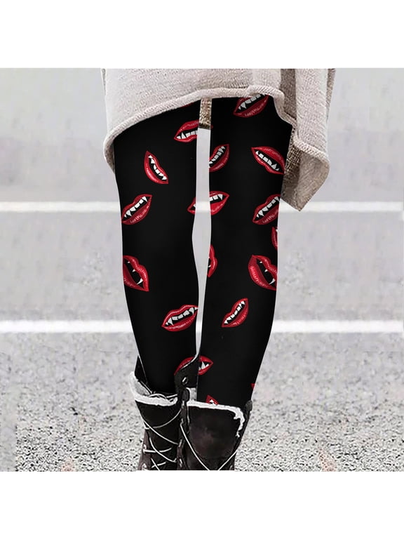 Casual Pants Women Halloween Funny Graphic Print Butt Lifting Soft Full Length Leggings Bottom Winter Party Pants