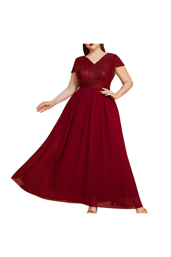 Casual Summer Dresses for Women Crew Neck Lace Sleeveless Maxi Evening Gowns Ball Dress Elegant Wedding Guest Cocktail Party Dress
