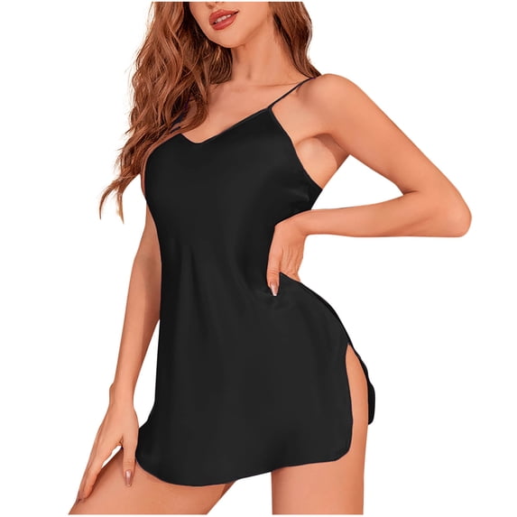 Cavosen Chemise Nightgowns for Women Lightweight Loose Nightgown Spaghetti Strap Chemise Solid Casual Sleepwear