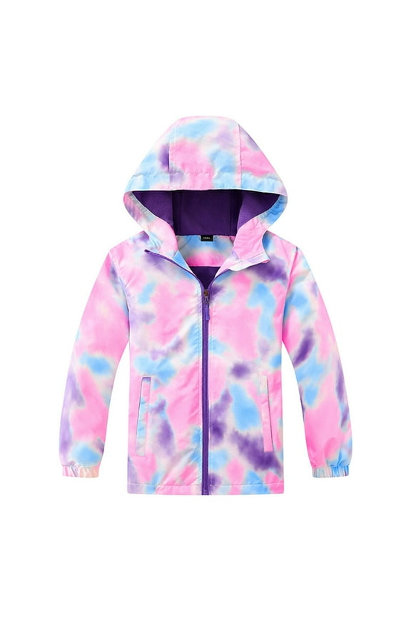 Children's Waterproof Jacket Sports Windbreakers Zipper Lightweight Versatile Long Sleeved Warm Casual Clothes Size 4-12T