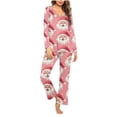 thumbnail image 1 of Cavosen Christmas 2 Piece Pajamas Plus Size and Elastic Waist Pants Breathable Sleepwear Santa Printed Warm Cute, 1 of 4
