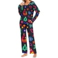 thumbnail image 1 of Cavosen Christmas 2 Piece Pajamas for Women Set Crew Neck and Elastic Waist Pants Breathable Sleepwear Graphic Printed Warm Pockets Cute, 1 of 6