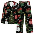 thumbnail image 1 of Cavosen Christmas 2 Piece Plus Size Pajamas for Women Set and Elastic Waist Pants Breathable Sleepwear Christmas Tree Printed Warm Pockets Cute, 1 of 5
