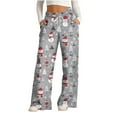 thumbnail image 1 of Cavosen Christmas Baggy Pants Women Wide Leg Trousers with Pockets Santa Graphic Elastic Waist Bottoms Holiday Pants, 1 of 5