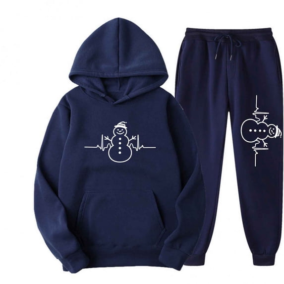 Dreluolixuan Christmas Christmas Loungewear Couple Long Sleeve Hoodie Solid Sweatpants Graphic Lightweight Casual Sweatsuit