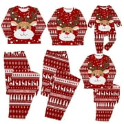 CAVOSEN Christmas Matching Pajamas Sets for Families Long Sleeve Xmas Snowflake Reindeer Striped Print Crew Neck Tops Long Pants Holiday House Sleepwear Sets for Mom Women 2 Piece Jammies Outfits