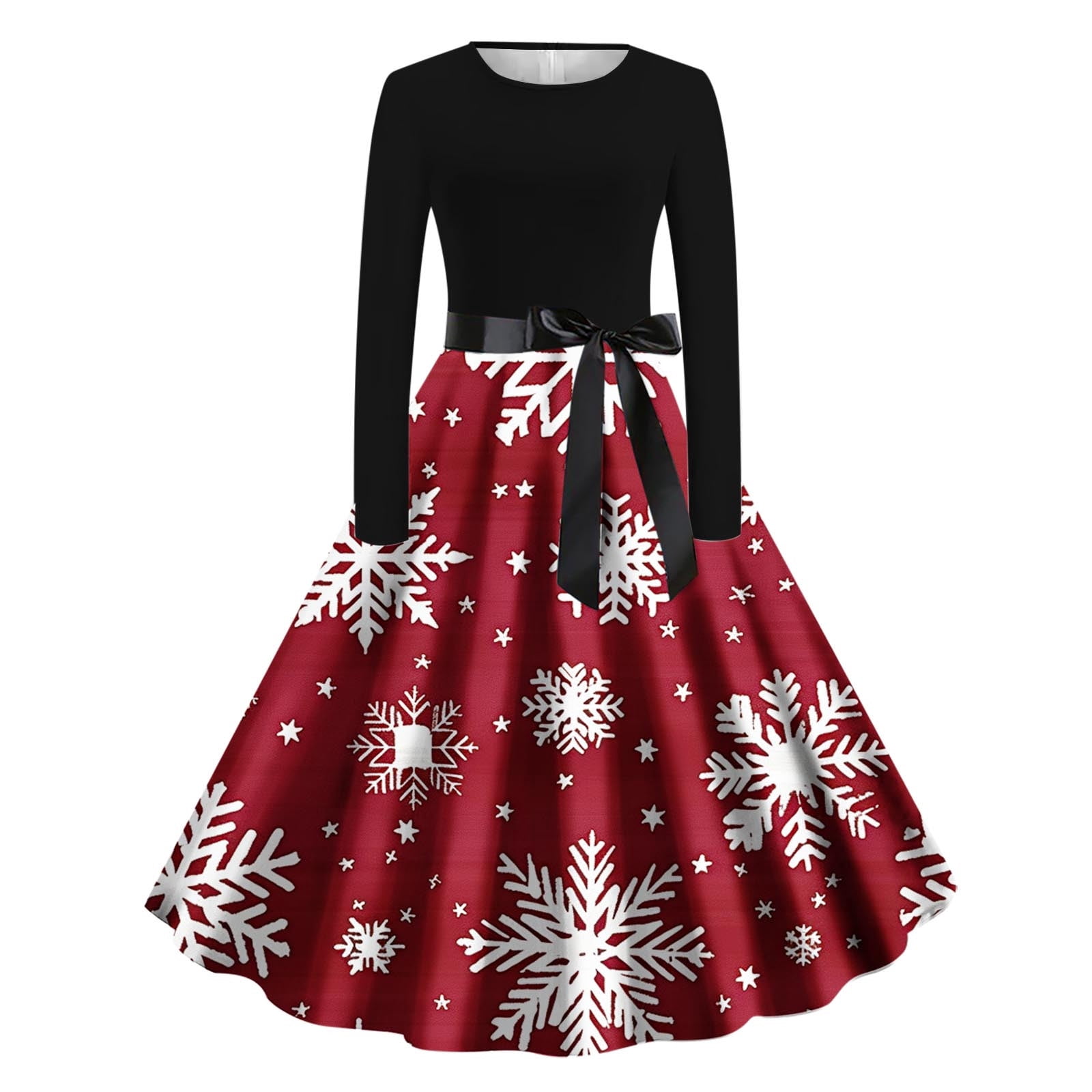 Cavosen Christmas Maxi Dresses for Women 2025 Crew Neck Long Sleeve — free download