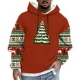 thumbnail image 1 of Cavosen Christmas Mens Zip up Hoodie Big and Tall Long Sleeve Loose Hoodie Christmas Tree Graphic Stretch Drawstring Sweatshirt Casual Tops, 1 of 5