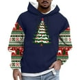 thumbnail image 1 of Cavosen Christmas Mens Zip up Hoodie Big and Tall Long Sleeve Loose Hoodie Christmas Tree Graphic Stretch Drawstring Sweatshirt Casual Tops, 1 of 5