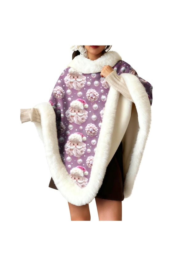 Christmas Scarves for Women Fleece Elegant Wraps Graphic Soft Thicken Warm Scarves Trendy Winter Everyday Wear