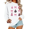 thumbnail image 1 of Cavosen Christmas Sweater Crew Neck Long Sleeve Ugly Pullover Bow Solid Stretch Blouses Lightweight Party Shirt Tops, 1 of 6