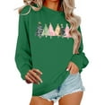 thumbnail image 1 of Cavosen Christmas Sweaters for Women Crew Neck Long Sleeve Ugly Pullover Christmas Tree Solid Loose Blouses Party Shirt Tops, 1 of 6