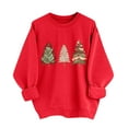 thumbnail image 1 of Cavosen Christmas Womens Hoodies Pullover Crew Neck Long Sleeve Ugly Pullover Christmas Tree Solid Stretch Loose Blouses Party Shirt Tops, 1 of 5
