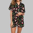 thumbnail image 1 of Cavosen Christmas Womens Lounge Sets 2 Piece Outfits Pajamas Xmas Cute Tree Santas Print Nightwear Outfits with Pocket Button down Collared Short Sleeve Shirt Short Pants Pjs Soft Sleepwear, 1 of 6