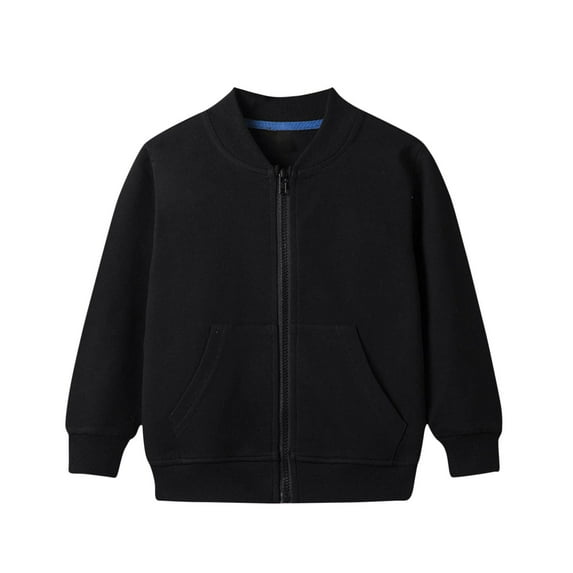 Cavosen Crewneck Sweatshirt Toddler Girl Boys Children Kids Long Sleeve Sweatshirts Full Zipper Solid Fashion Sweatshirts Tops Warm Cute Lightweight Clothes Winter Black 150