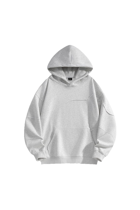 Cropped Hoodie Men Big and Tall Long Sleeve Loose Hoodie with Pocket Solid Stretch Sweatshirt Windproof Fall Tops