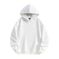thumbnail image 1 of Cavosen Cropped Hoodie Men Big and Tall Long Sleeve Loose Hoodie with Pocket Solid Stretch Sweatshirt Windproof Fall Tops, 1 of 4
