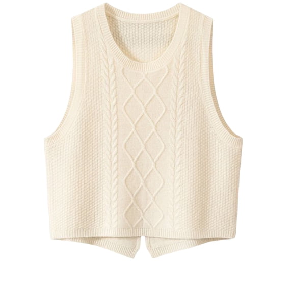 Cavosen Cropped Vest Sweaters for Women Knit Sleeveless Sweater Solid Pullover Fall Cute Loose Soft Clothes