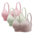 thumbnail image 1 of Cavosen Cute Bras for Women 3 Pack Thin Strap Full Coverage Push Up Wirefree Breathable Support Plus Size Lace Everyday Bra, 1 of 2