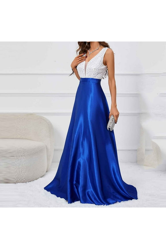 Cute Dresses for Women V Neck Sleeveless Bodycon Maxi Evening Gowns Shirred Sequins Solid Ball Dress Elegant Wedding Guest Cocktail Party Dress