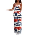 thumbnail image 1 of Cavosen Cute Rompers for Women Independence Day Plus Size Loose Linen Sleeveless Patriotic Jumpsuits High Waist Wide Leg Long Overalls with Pocket Star and Stripe Trendy Rompers, 1 of 5
