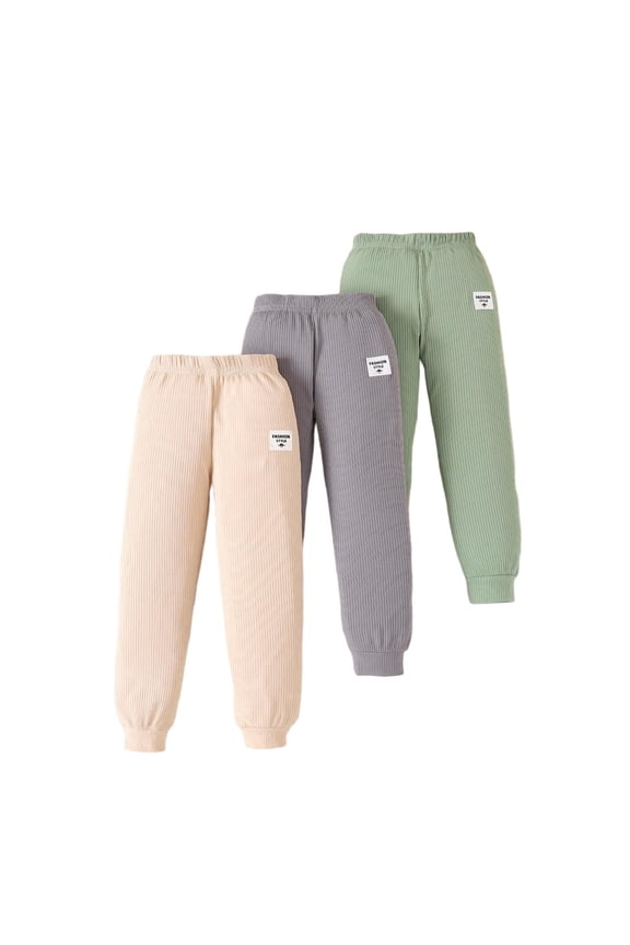 Drawstring Pants for Kids Full Length Elastic Waist Elastic Ankle Pants Causual Pants Size 2-7