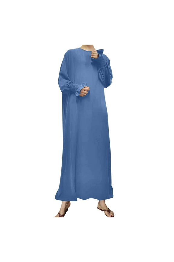 Dresses for Women 2025 Elegant Crew Neck Long Sleeve Bodycon Maxi Evening Gowns Flowy Waist Ball Dress Elegant Vintage Wedding Guest Cocktail Party Dress