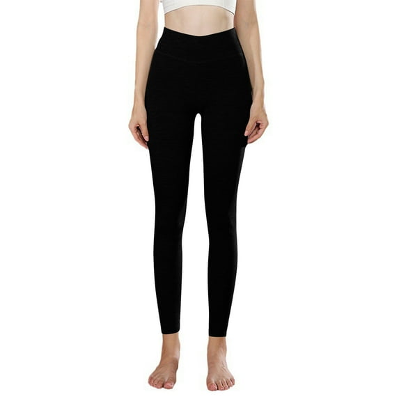 Cavosen Dressy Leggings for Women Black Velvet Elastic Waisted Butt Lifting Yoga Pants Fitness Exercise Sports Tight Seamless Solid Long Pants Workout Athletic Trousers 2XL