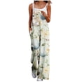 thumbnail image 1 of Cavosen Easter Plus Size Oversized Linen Jumpsuits Long Overalls with Pocket Bunny Lightweight Summer Holiday Rompers, 1 of 6