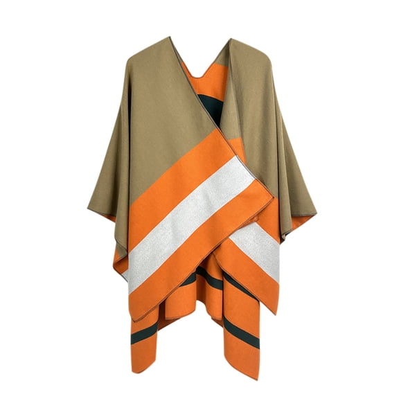 Cavosen Elegant Shawl Wraps Knit Vintage Cardigan Cape Stripe Soft Open Front Scarves Oversized Winter Everyday Wear