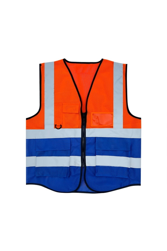 Fall Jacket Men Lightweight Reflective Sleeveless Mesh Cargo Safety Vest Zipper Thermal Packable Coat Workout Soft Travel Tops with Pocket