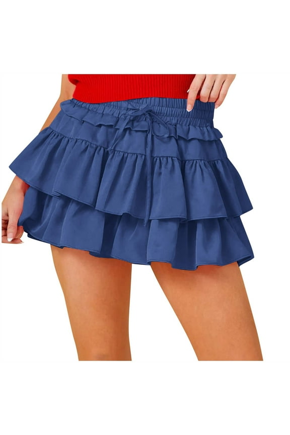 Fall Skirts for Women 2025 Tiered Mini Skirts Solid Short Skirts Trendy Date Night Club Skirt