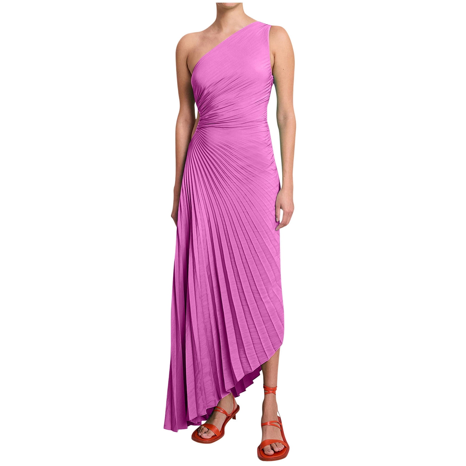Cavosen Fall Wedding Guest Dresses Midi Crew Neck Sleeveless Midi ...