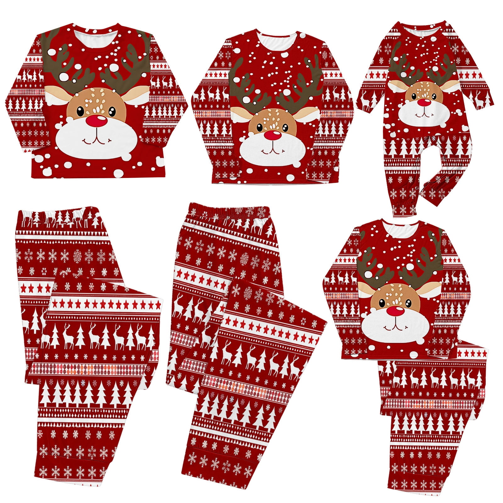 Cavosen Family Christmas Matching Pjs Long Sleeve Xmas Snowflake ...
