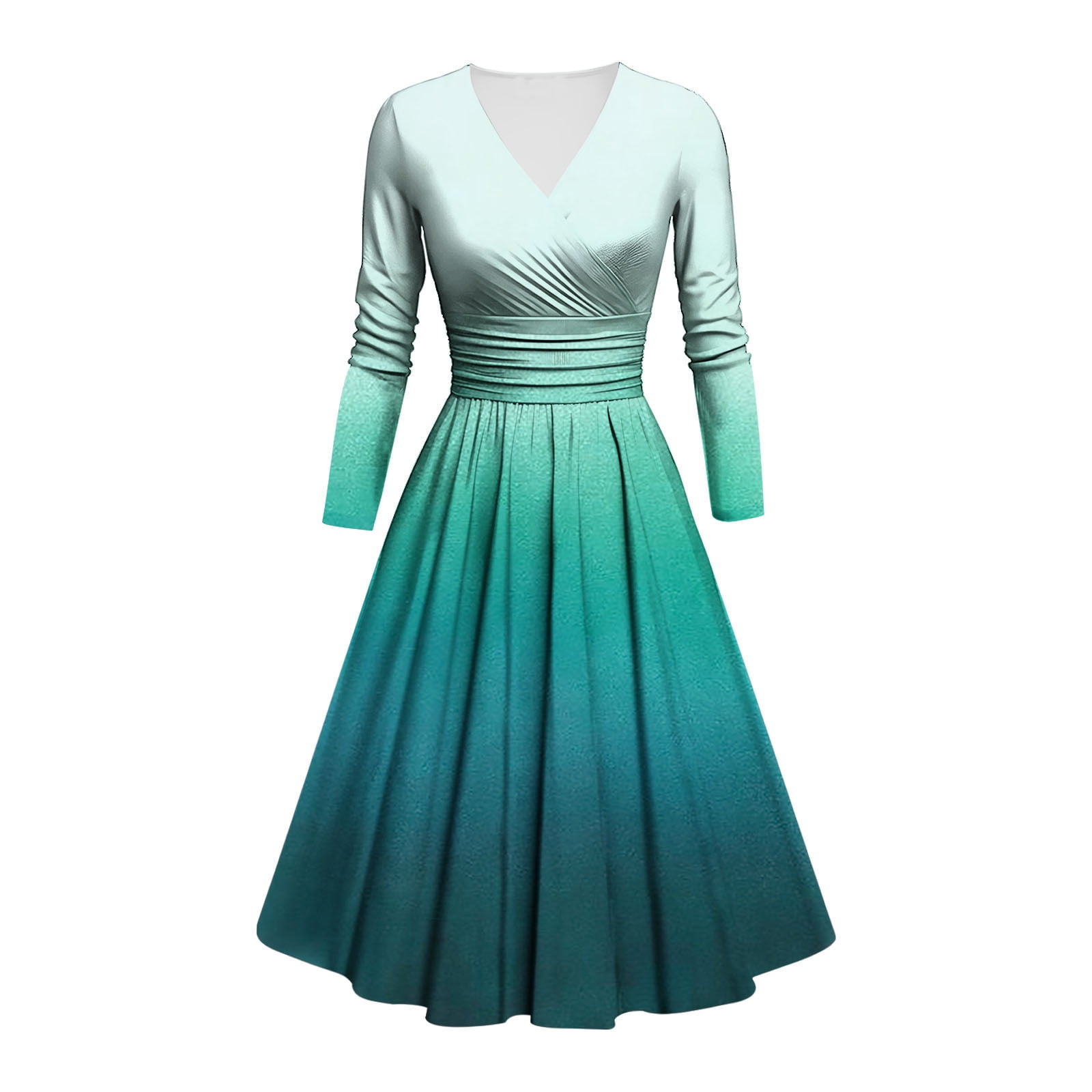Cavosen Fit and Flare Dresses for Women Knee Length Elegant Gradient ...