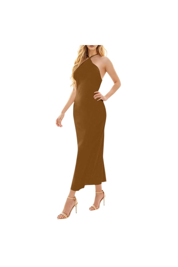 Formal Dresses for Women Spaghetti Bodycon Sleeveless Stretchy Maxi Evening Gowns Party Cocktail Elegant Dress