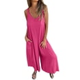 thumbnail image 1 of Cavosen Formal Jumpsuits for Women Plus Size Loose Jumpsuits Camisole Overalls with Pocket Solid Lightweight Summer Work Rompers, 1 of 6
