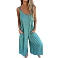 thumbnail image 1 of Cavosen Formal Jumpsuits for Women Plus Size Loose Jumpsuits Camisole Overalls with Pocket Solid Lightweight Summer Work Rompers, 1 of 6
