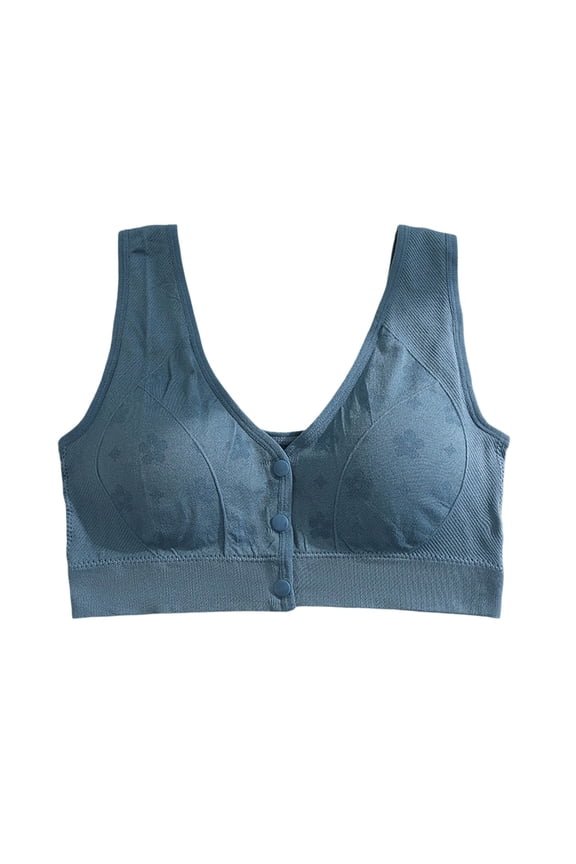 Front Close Bras for Women Wireless Comfortable Bra Full Coverage Supportive Wide Strap Lightweight Bra Solid Bra