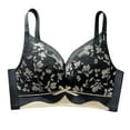 thumbnail image 1 of Cavosen Front Closure Bras for Women Plus Size Cotton Wireless Bras Push Up Graphic Bralettes Spaghetti Strap Breathable Everyday Underwear, 1 of 5