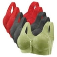 thumbnail image 1 of Cavosen Front Closure Sports Bras for Women Wireless Bras Push Up Full Coverage Lightly Padded Front Closure Bralettes Wide Straps Casual Underwear, 1 of 5