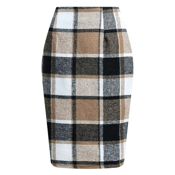 Cavosen Girls Plaid Skirt High Waist BodyconMidi Pencil Skirts Skirts Trendy Casual Cocktail Party Skirt