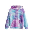 thumbnail image 1 of Cavosen Girls Toddler Sweatshirt Hoodie Boys Children Big Kids Long Sleeve Pullover Sweatshirts Tie Dye Hoodies Fashion Sweatshirts Tops with Pocket Soft Clothes Purple 4T, 1 of 2