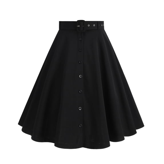 Cavosen Golf Skirts for Women Elastic Waist Midi Skirts A Line Solid Short Skirts Trendy Date Night Office Skirt