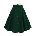 thumbnail image 1 of Cavosen Golf Skirts for Women Elastic Waist Midi Skirts A Line Solid Short Skirts Trendy Date Night Office Skirt, 1 of 5