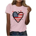 thumbnail image 1 of Cavosen Graphic Tees for women Short Sleeve Crew Neck Dressy Patriotic Tee Red White and Blue Shirt Summer Basic Tops, 1 of 4