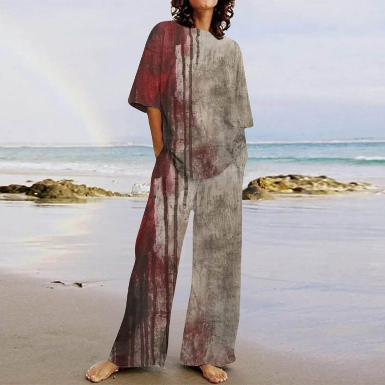 Cavosen Halloween Sets Women 2 Piece Outfits Horror Sweatsuit Wide