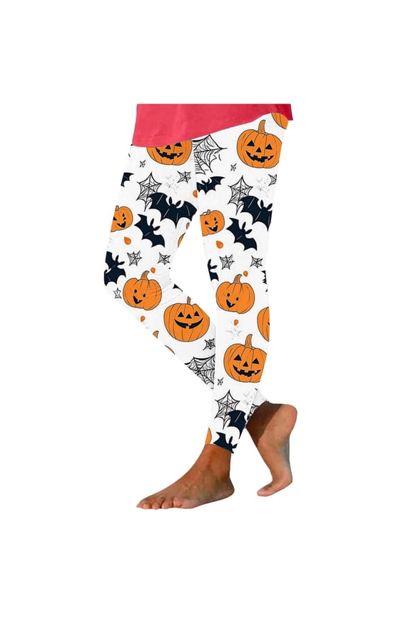 Halloween Women Sweatpants Pumpkin Elastic Waist Sweatpants Comfortable Pants